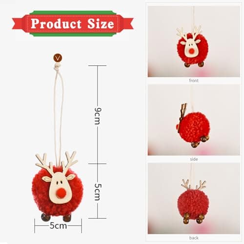 Decoration Sapin Noel Pendentif,8 Pièces Bois Pendentifs Decoration Noël,Naturel Ornements D'arbres de Noël Cadeau Mignonne pour la Décoration de la Maison