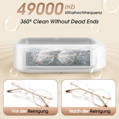 Nettoyeur Ultrasons 640ML,Nettoyeur Ultrasons Lunettes 49000HZ Nettoyeur Ultrason Bijoux,Ultrasonic Cleaner,4 Réglages de Temps,Pour Bijoux,Pour Bijoux,Dentier,Montres,Lunettes, Tête de Rasoir etc.