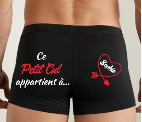 Boxer homme personnalisé - Caleçon homme personnalisé - Cadeau Saint Valentin - motif Ce petit appartient
