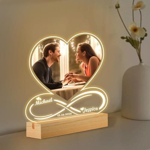Cadeau Personnalisé Femme & Homme, Cadre Photo Personnalisé avec Photo, Cadeau Noel Femme, Cadeau Personnalisé Couple Copain Copine Original, Idee Cadeau Femme Anniversaire, Noël, Saint Valentin