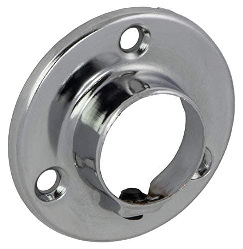 Gedotec Cintre de tringle d'armoire, supports de tube d'armoire en métal ronds pour tringles Ø 25 mm | Support de tube rond pour tube d'armoire et vestiaire | chrome poli | 8 pièces