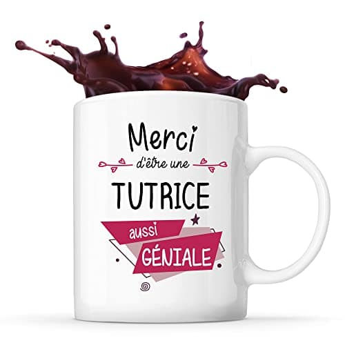 Planetee Mug Merci Tutrice Géniale | Tasse Idée Cadeau Collègue Travail Retraite