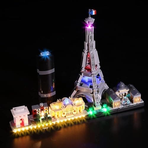 Kit d'éclairage LED pour Lego Architecture Pari (Pas de modèle Lego) BrickBling Compatible avec Lego 21044 Décoration de Maison et d'espace, idées Cadeaux pour collectionneu