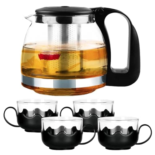 Théière, Theiere En Verre, Theiere Verre En Verre Avec Infuseur, Théière En Verre Transparent Thé En Vrac Théière En Verre Pour Floraison, Thé En Vrac (700 Ml)