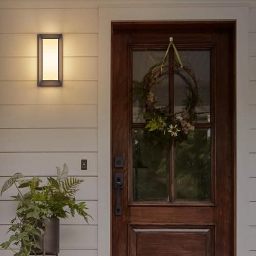 Klighten Applique Murale E27 Extérieure Intérieur, Max 60W, Lampe Murale Moderne Imperméable IP65, Éclairage Mural pour Couloir Entrée Balcon, PC + Aluminium, Ampoule non Incluse, Noir