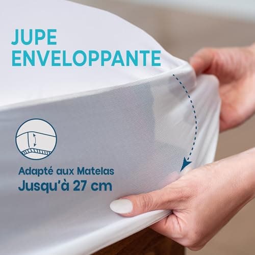 Twinzen - Protege Matelas 160x200 - Protection Imperméable et Respirante - Alèse 160x200