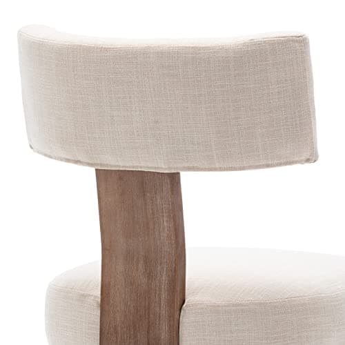 Wahson Lot de 2 Chaises Bois Salle à Manger en Tissu Chaise Cuisine avec Pieds Bois, Chaises de Salon Rembourrées Chaise Vintage, Crème