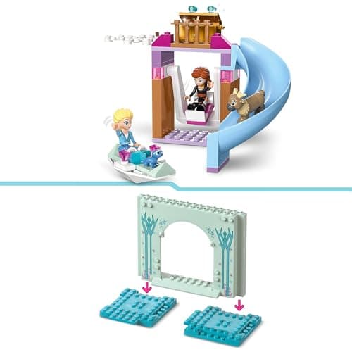 LEGO Disney Princess Le Château de Glace d’Elsa, Jouet de Princesse La Reine des Neiges, 2 Figurines Animales et Mini Poupées Elsa et Anna, Cadeau pour Filles et Garçons Dès 4 Ans 43238