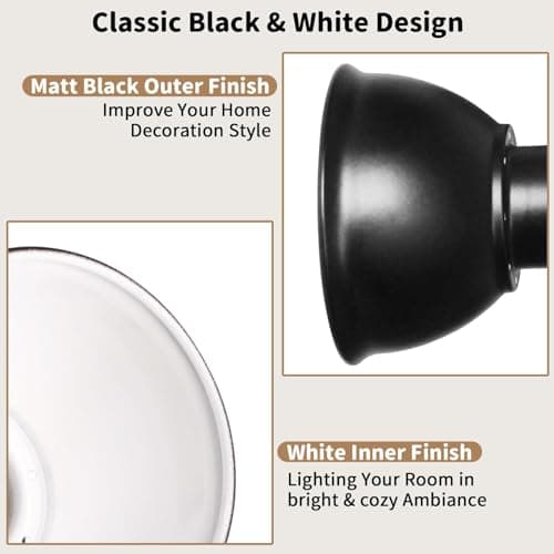 HiBay Lampe de Plafond LED Vintage avec Douille E27, Plafonnier 2 Spots en Métal Noir et Blanc, Applique Murale Intérieure pour Cuisine, Chambre à Coucher, Max. 60W (Sans Ampoule)