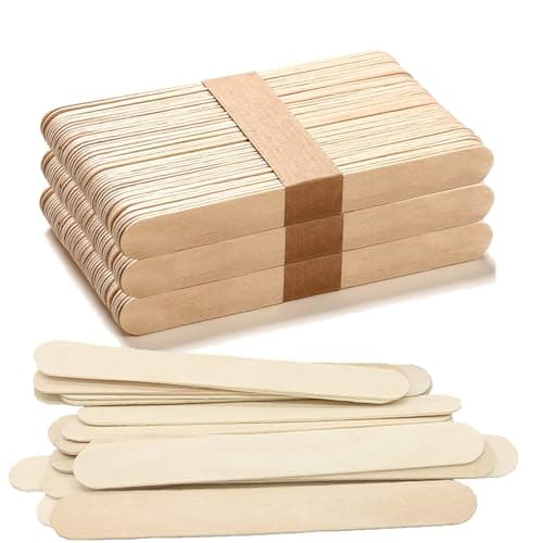 Lot de 150 spatules en bois, différentes spatules en bois, spatules cosmétiques jetables pour l'épilation, avec bords ronds et propres - Idéal également pour les travaux manuels - 1,8 cm x 15 cm
