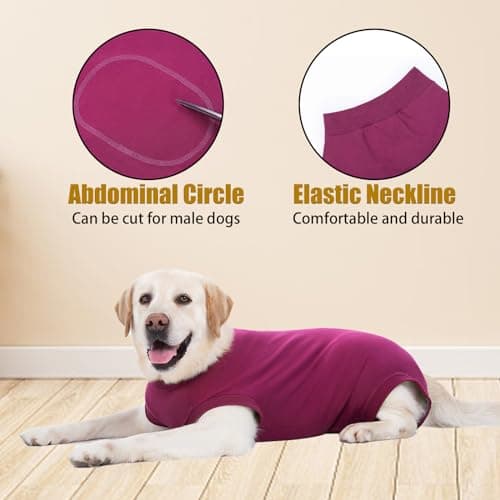 Axcimond Combinaison de Recuperation Chien Body Chien Post Operatoire Protection Chien Body Chirurgical Chien Body pour Chien Femelle Male après Stérilisation Alternative au Collerette Chien Operation