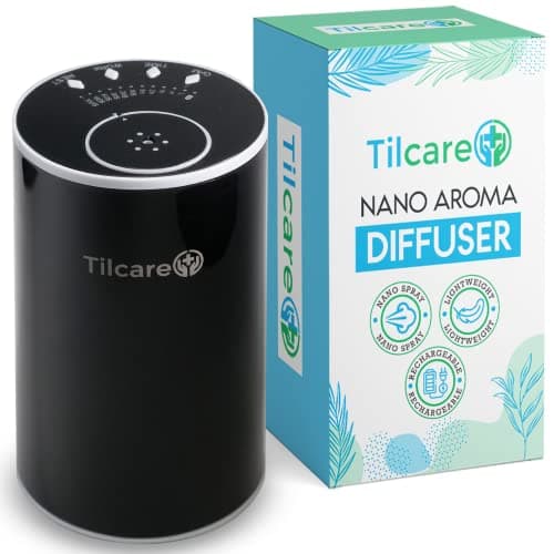 Nano diffuseur d'huiles essentielles sans Eau pour aromathérapie - Diffuseur de Parfum pour Chambre et Voiture sans Fil, Rechargeable – Diffuseur et nébuliseur thérapeutique – Noir