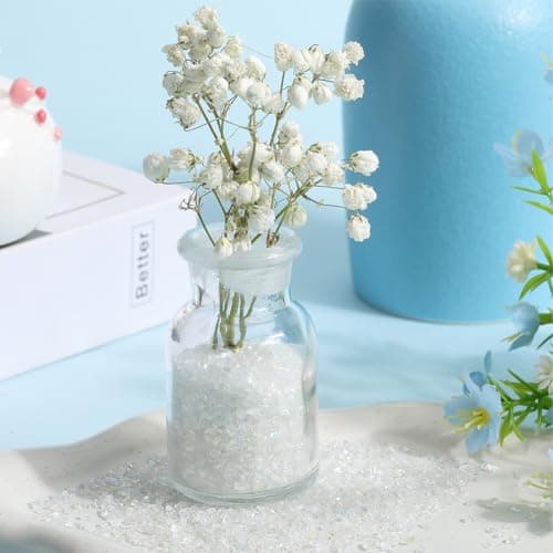 SUNNYCLUE 1 boîte de 200 g de Verre Concassé, Morceaux de Verre Brisé, Éclats de Cristal Irréguliers, Flocons Transparents, Petits Flocons Épais, Paillettes pour Nail Art, Résine, Artisanat, Remplissa