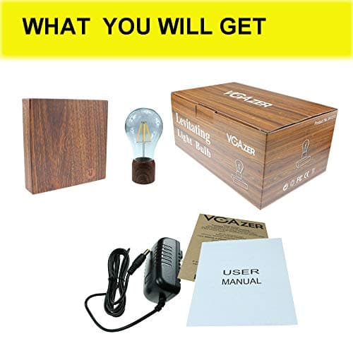 VGAzer Lampe de bureau magnétique à lévitation sans fil Ampoule LED Cadeaux uniques, décoration de chambre, lumière de nuit, décoration de bureau à la maison, jouets de technologie