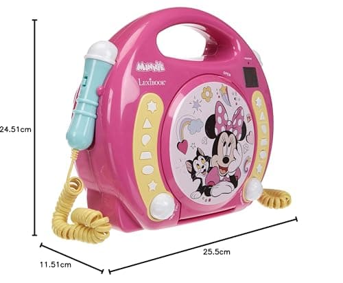 Lexibook, Minnie Lecteur CD, RCDK100MN | 2 microphones, fonction programmation, prise casque