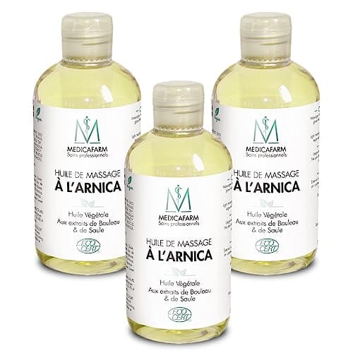 MEDICAFARM - Huile de massage à l'arnica - Aide à soulager les douleurs articulaires et musculaires - Lot de 3