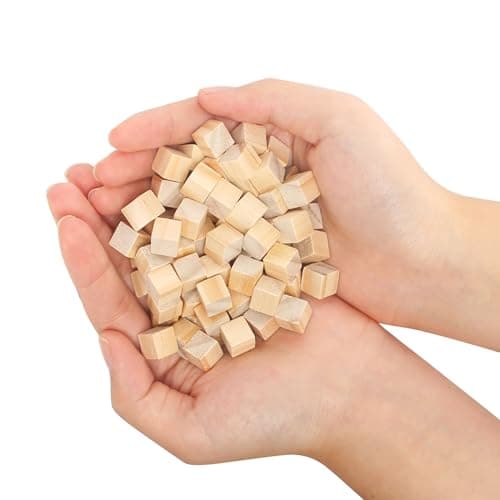500 Pièces Cubes en Bois 10mm Naturel Blocs Carrés en Bois Cubes de Pin Carrés Inachevé Carrés en Bois Cubes Blocs Vierges Cube Bois Bricolage pour DIY Peinture Artisanat Décoration