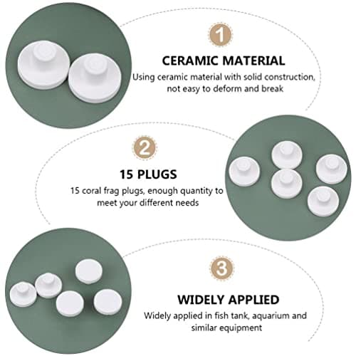 POPETPOP 30 Pièces Base en Céramique De Porte-Verre Accessoires De Champignons Accessoires D'Aquarium De Poissons Frag Aquarium Frag Bases Frag Rock Coral Frag Plugs Coral Frag