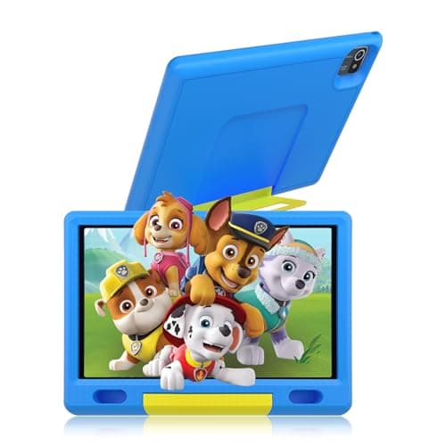 Wqplo Tablette pour Enfants 10 Pouces Android 8+64 Go 5000mAh Bluetooth IPS HD 1280 * 800 Affichage Contrôle Parental (Bleu)