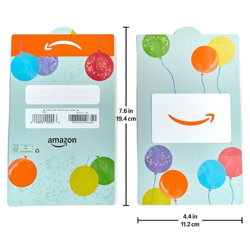 Amazon Physical Gift Card in a Mini Envelope - Bright Balloons