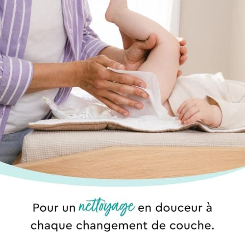 Lingettes LILLYDOO pour bébé faites à 99% d'eau, Lot de 10 x 60 (600 lingettes), lingettes 100% sans plastique, sans parfum et douces comme du coton et de l'eau