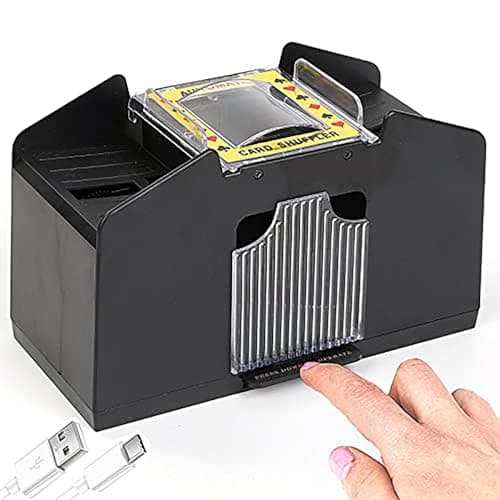 FSTgo Mélangeur de Cartes Électronique Automatique -Jeux Équitables - Distributeur de Cartes à Jouer Personnes Âgées - Mélangeur de Cartes pour 1-4 Jeux de Cartes