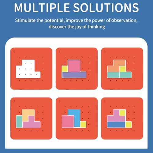 Jastonwn Tangram Casse Tete Enfant,Puzzle Tetris Tangram,Jeux Educatif 4 5 6 Ans,Tetris Jeux,Jouet Montessori 4 5 6 Ans,Tetris Puzzle 6 Ans Garcon Et Fille,Intelligence Jigsaw avec 108 Coloré Bloc