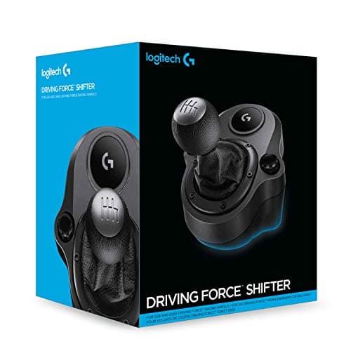 Logitech G Levier de vitesses Driving Force pour G923, G29 ou G920, 6 vitesses, marche arrière Push Down, acier et cuir, noir
