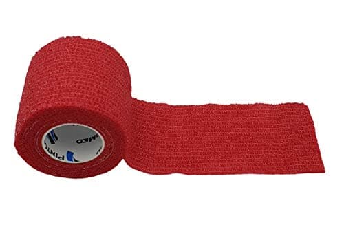 PintoMed - Bandage Cohésif - 10 Rouleaux Rouge X 5 cm X 4.5 m Autoadhésif, Sports Bande, Premiers Secours Adhésif, Vet Wrap
