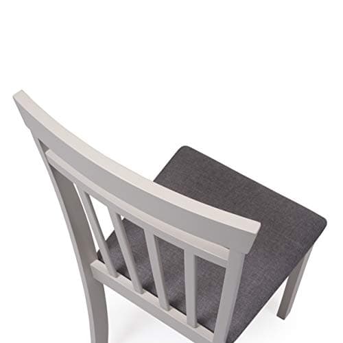 Homely - Pack de 2 chaises de Salle à Manger ou de Cuisine Kansas, Structure en Bois laqué Gris Clair, Assise recouverte de Tissu Gris, 40,5x48,5x89 cm