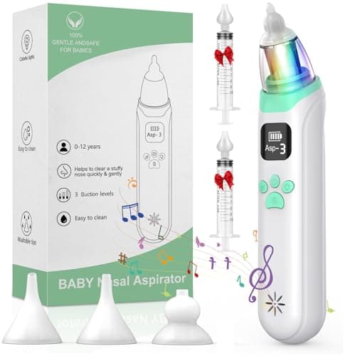 Mouche Bebe Electrique, Aspirateur Nasal Bebe Avec 3 Embouts Et 3 Niveaux D'aspiration, Mouche Bébé Avec Musique Et Lumière Pour Jeunes Enfants