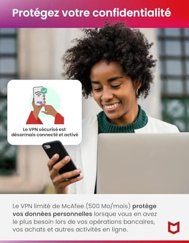 McAfee Total Protection 2024 Exclusivité Amazon, 3 appareils|Antivirus, VPN, gestion des mots de passe, sécurité mobile et Internet|PC/Mac/iOS/Android|Abonnement 15 mois|Code d'activation par email
