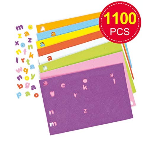 Baker Ross Lettres minuscules de l'alphabet en mousse autocollantes (lot de 1100) - Matériel créatif pour enfants et adultes