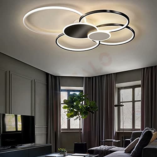 Plafonnier LED à intensité variable 71W avec télécommande, 2700K - 6500K Lampe de forme ronde moderne pour salon, chambre, cuisine