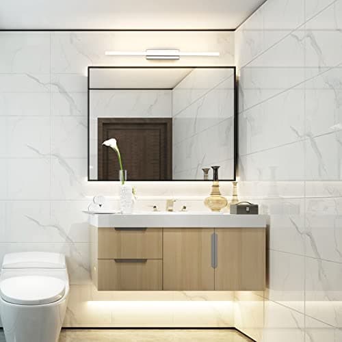 Klighten Lampe Miroir LED Salle de Bains 14W 60cm, IP44 Lumiere Miroir Salle de Bain Moderne, Applique Murale Salle de Bain, 110-240V, 910 Lumen, Blanc Chaud 3000K