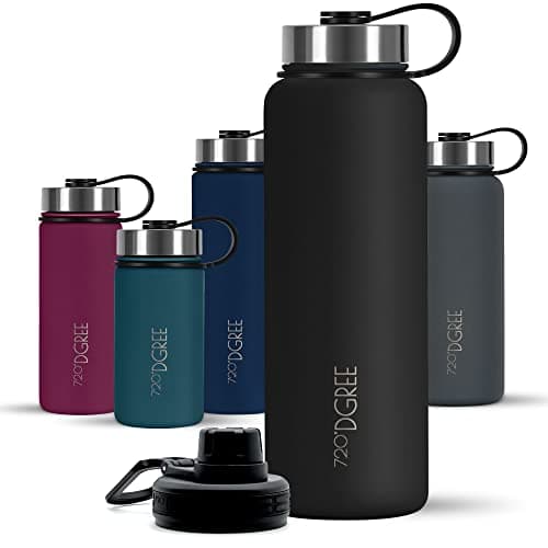 720°DGREE Bouteille Isotherme noLimit – 410ml | Gourde en Acier Inoxydable d'eau, thé, café, jus, Boisson Chaud ou Froid | Premium de Isolée sous Vide + Gratis Sport Couvercle