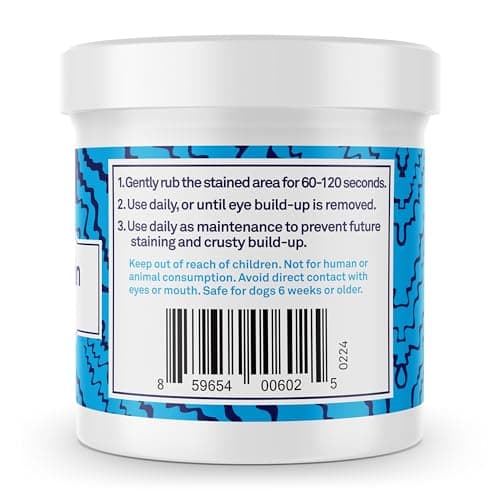 Petpost | Lingettes Anti-Taches de Larmes - 100 lingettes en Coton - Meilleur Traitement Naturel Anti-croûtes pour Yeux pour Fourrure Blanche-sans Produits Chimiques et sans Javel - 100 CT.