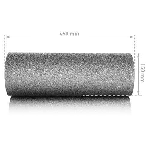 BODYMATE Rouleau de Massage fascias Standard L45cm Ø15cm dureté Moyenne + E-Book Gratuit - Gris Carbone