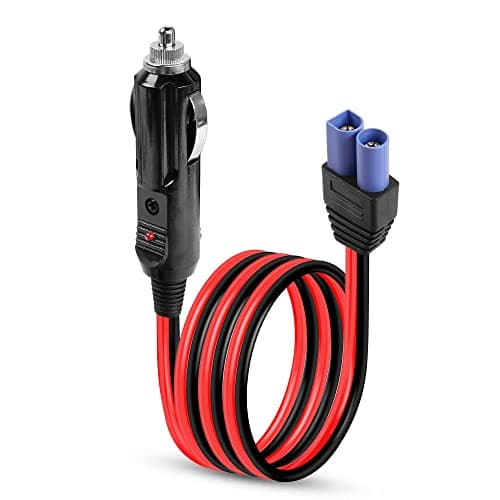 GINTOOYUN Câble allume-cigare 14 AWG vers prise EC5 DC 12/24 V vers prise mâle EC5 pour pompe à air automobile, batterie automobile, UAV, véhicule tout-terrain, etc. (100 cm)