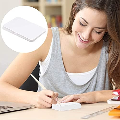 Cartes Kraft Vierges Carte Blanche Vierge 300 Pièces Papier Kraft pour l'école, la Maison, le Bureau les Cartes-Cadeaux DIY Graffiti (8 x 4,5cm Marron + Blanche)