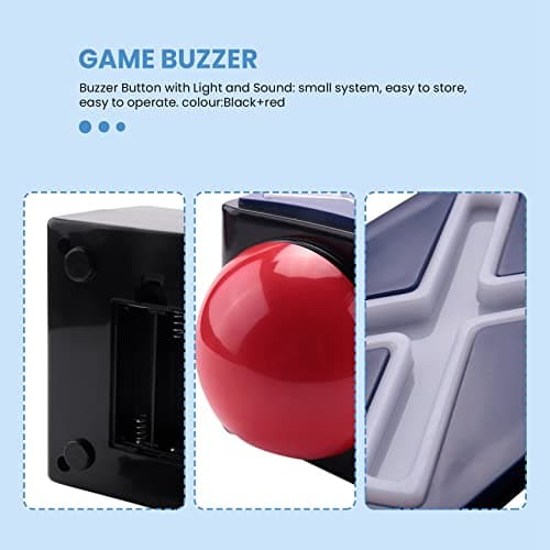 Exogio 2 Pcs Bouton de Réponse de avec lumière et Son d'alarme, Réducteur de Stress, Jouet de Décompression, Buzzer Game Show Buttons pour Quiz en Classe, Trivia Quiz Got Talent et Family Feud