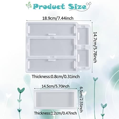 Koonafy 2pcs Moule Resine Epoxy Boite a Bijoux, Moule Silicone Boîte de Stockage, Moule en ÉPoxy Pen Holder, Moule Resine Epoxy pour DIY Conteneur de Bijoux Artisanat