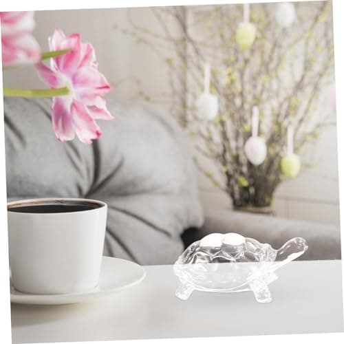 CRAFTHROU 1Pc Tortue Ornement Verre Tortue Figurine Cristal Tortue Parure Fengshui Ornement Verre Tortue Statue Verre Artisanat Tortue Artisanat Parure De Maison Tortue Parure