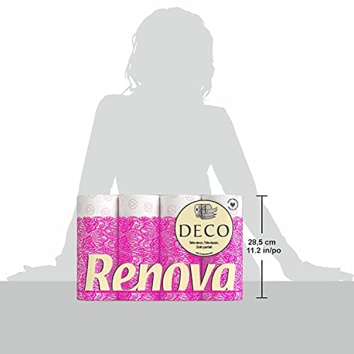 Renova Papier Toilette 4 Plis Deco 9 Rouleaux Blanc
