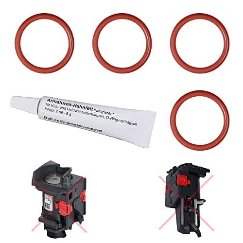 Lot de 4 joints toriques compatibles avec Delonghi EABI EAM ECAM ESAM EPAM ETAM AEG pour l'unité de percolation, groupe de percolation, piston de presse, piston et bloc thermique (4 x + 6 g)