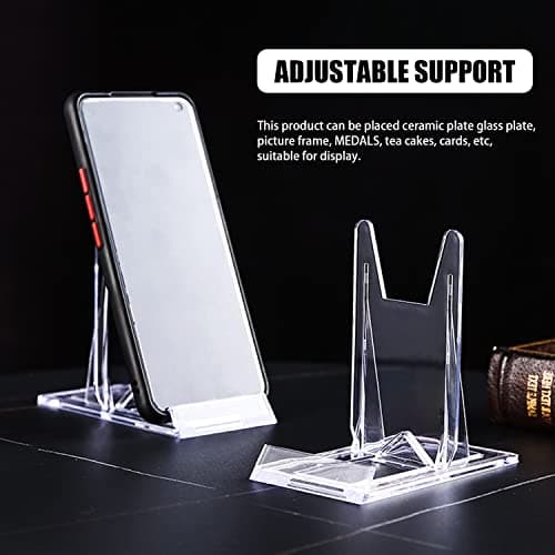 AIVORO 6 PCS Support Assiette Decorative Transparent Plastique, Presentoir Livre, Chevalets et Support Assiette ou Porte Assiette Support Cadre Photo