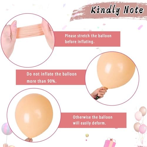 Paready Ballons Rose Abricot, 60 Pièces 12 Pouces Beige ballons en Ballous en or Metallic Champagne pour Baby Shower Anniversaire Mariage de douche nuptiale Décoration de la remise des diplômes