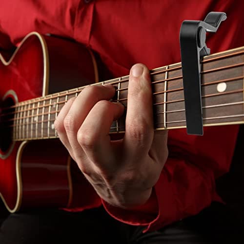 Capodastre Guitare Classique Electrique Folk Capo Guitare pour Guitare Acoustique et Electrique Guitare Occidentale Mandoline et Banjo Ukulélé | Noir