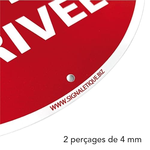 Panneau Propriété Privée Défense D'Entrer Aluminium 2 Mm - Diam. 250 Mm Signalisation Prépercée Avec Kit De Fixation Fabrication Française