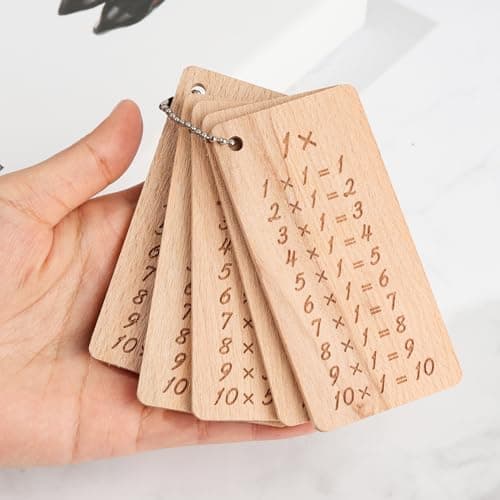 YAOZUP 1x1 Carte de Multiplication en Bois, Planche 1x1 Enfants Table de Multiplication, Planche en Bois de Hêtre, Planche 1x1 Table de Multiplication pour Cadeau de Rentrée Scolaire Fille & Garçon